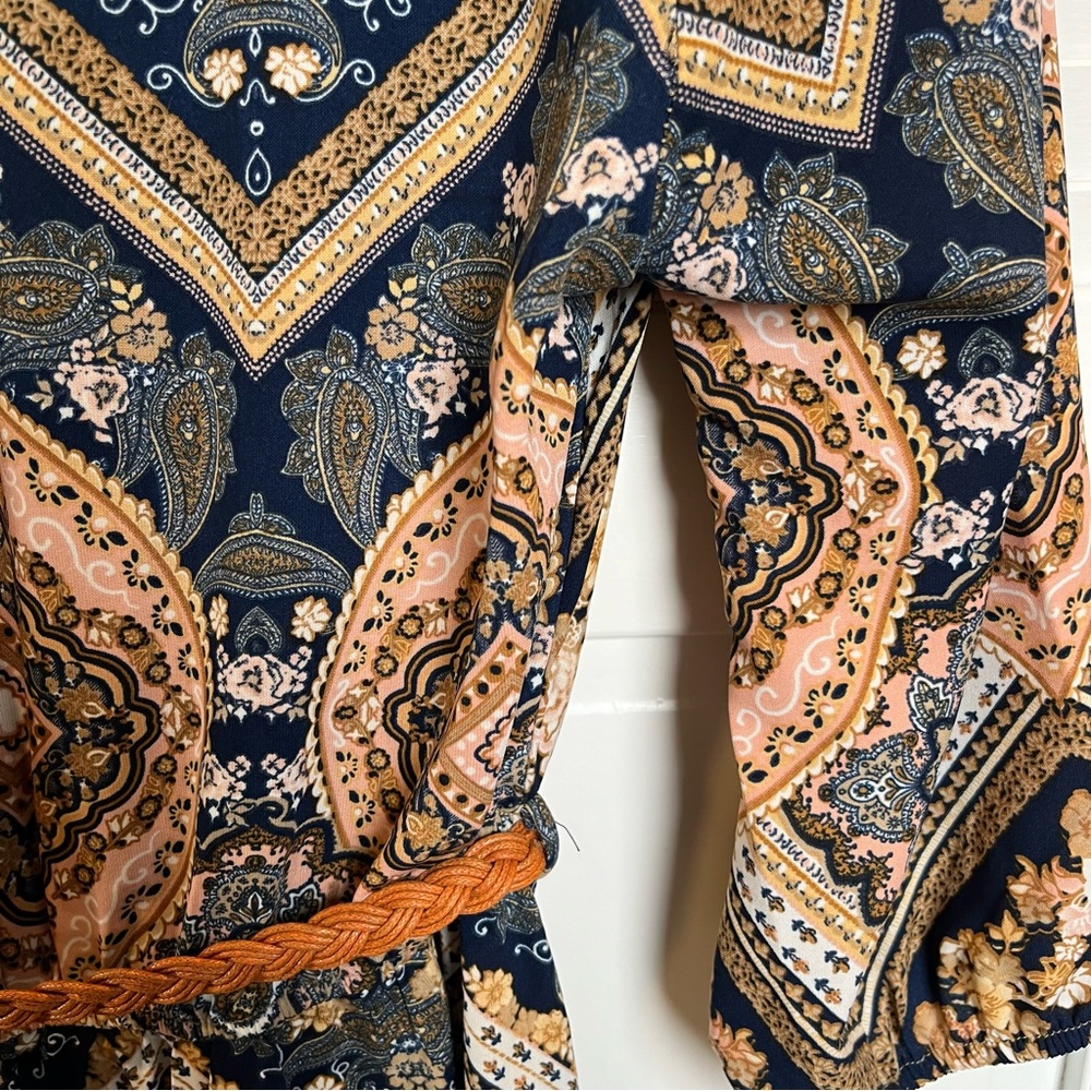 ¾ Sleeve Patterned Dress - Picture 9 of 11